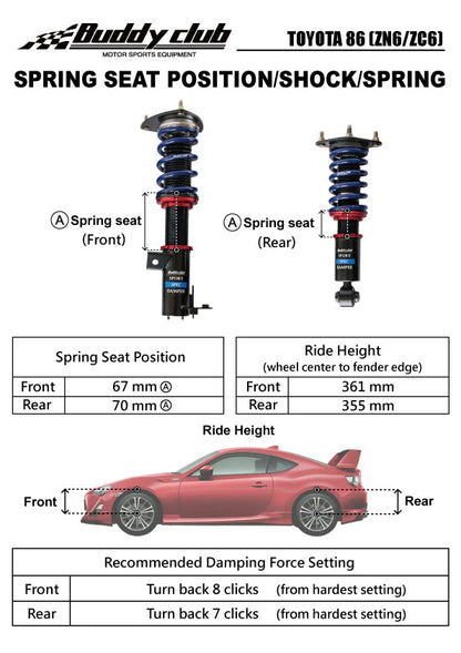 Buddy Club Sport Spec Dampers Coilover Kit