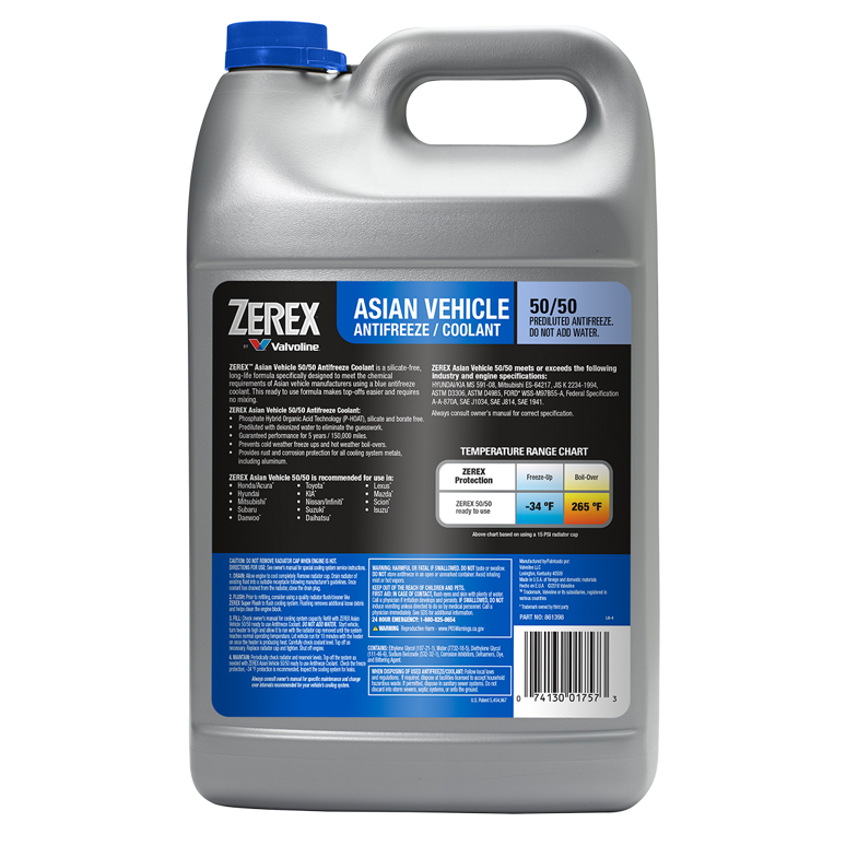 Zerex Asian Blue Coolant - 1 Gallon (Pre-Mix)